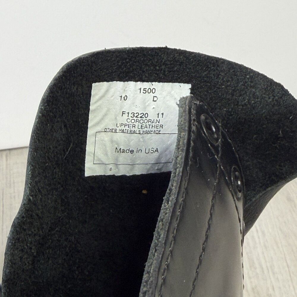 Vintage Corcoran 1500 Black Lace Up Jump Boots Mens 10 D No Laces EUC Leather E - Picture 8 of 11